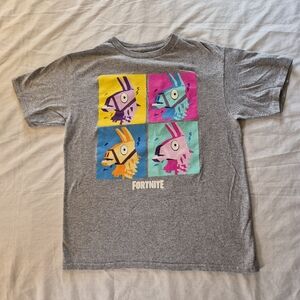 Fortnite Kids Colorblock Llama Gray Graphic Shortsleeve Crewneck T-Shirt Size L